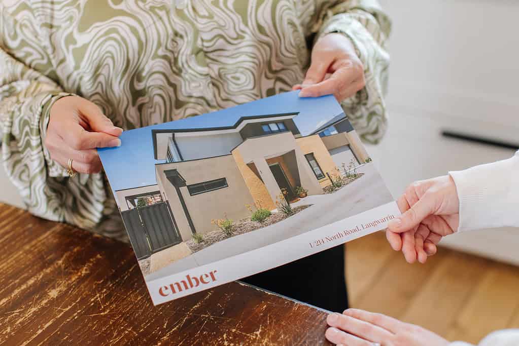 Contemporary modern house design, real estate brochure, property listing, residential property, new home construction.