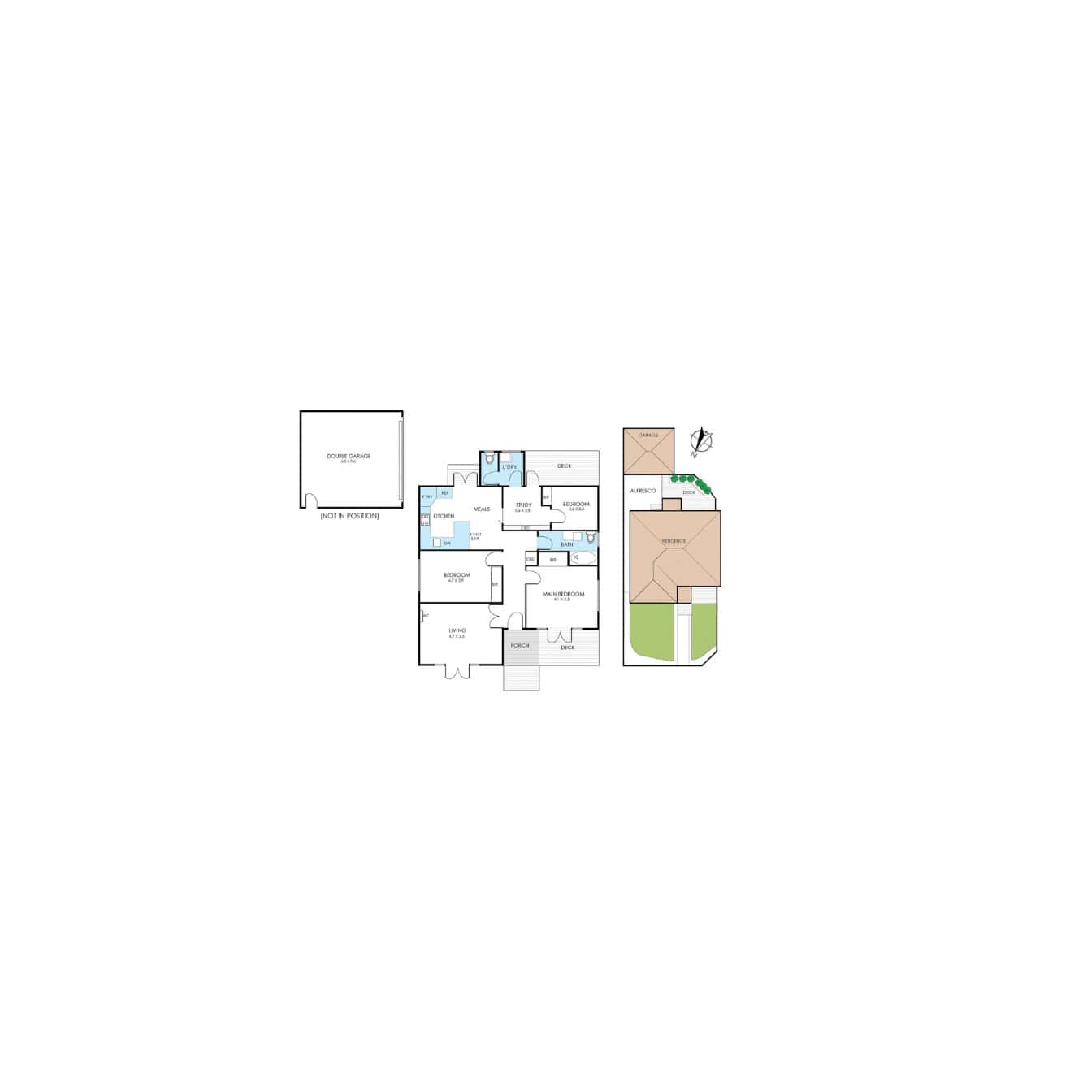 Detailed floor plan of a north-facing 3-bedroom home in Chelsea, showcasing spacious living areas, modern design, and outdoor yard.